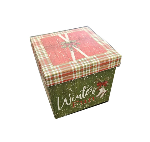 Small Decorative Square Gift Box - Winter Fun