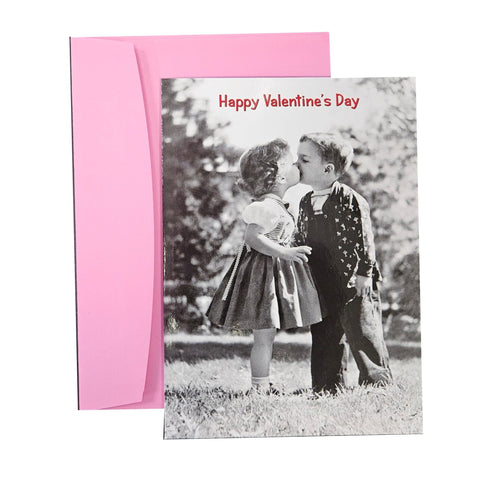 Valentine's Day Greeting Card  - Kissing Boy and Girl