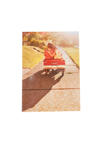 Valentine's Day Greeting Card  - Boy And Girl In Toy Car