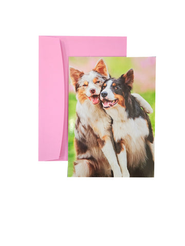 Valentine's Day Greeting Card  - Hugging Dogs