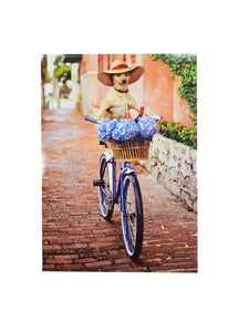 Birthday Greeting Card  - Bicycling Dog