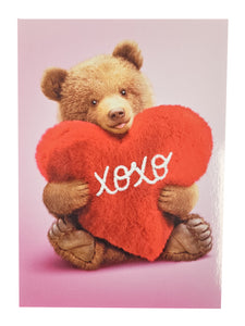 Valentine's Day Greeting Card  - Bear with Plush Heart