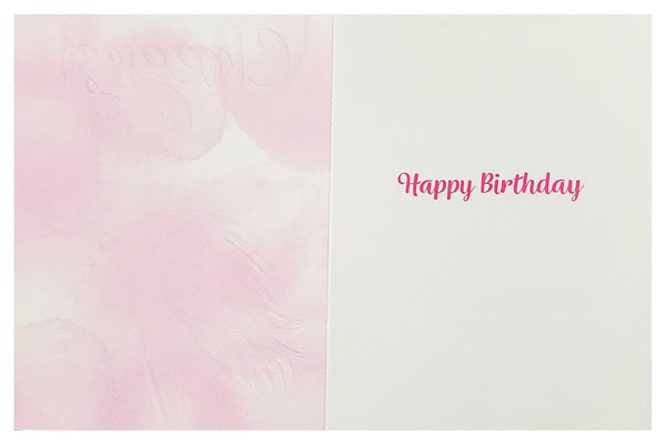 Birthday Greeting Card - Flamingo Wine Toast