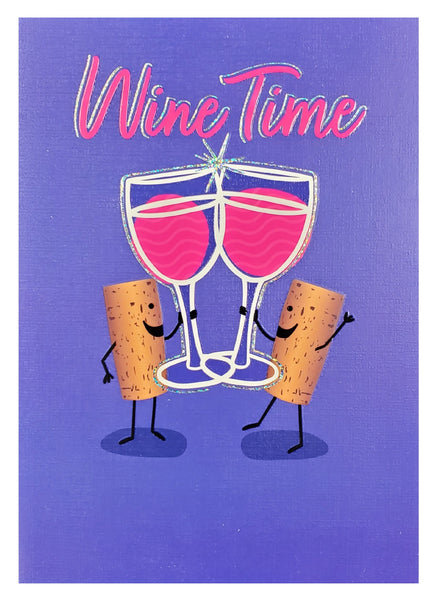Birthday Greeting Card - Wine Cork Toast