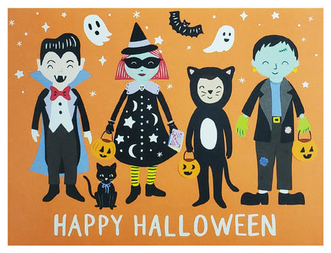 Halloween Greeting Card - Monster Lineup