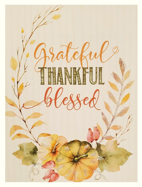 Thanksgiving Greeting Card - Grateful Thankful Blessed