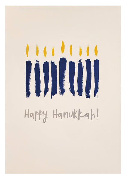 Hanukkah Greeting Card - Blue Candles