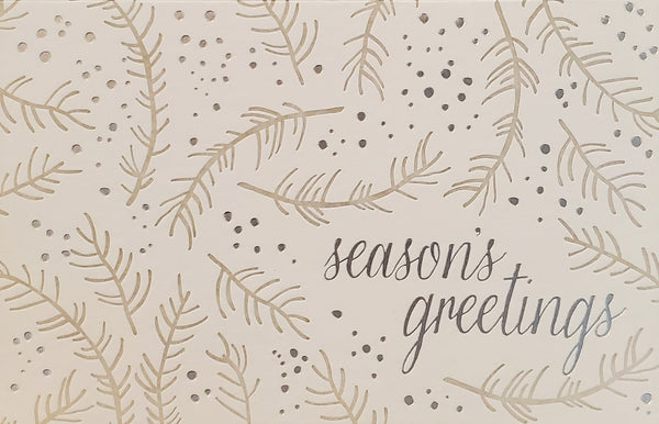 Season's Greetings, Pine Needles and Snow - Boxed Christmas Cards - 6 ct.