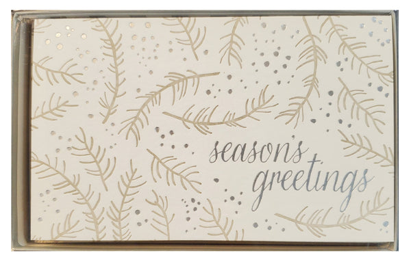 Season's Greetings, Pine Needles and Snow - Boxed Christmas Cards - 6 ct.