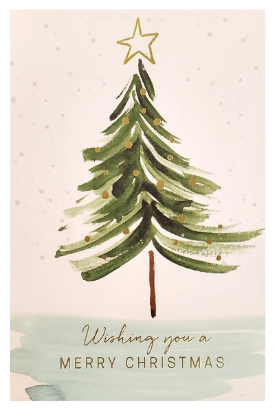 Christmas Greeting Card - Watercolor Christmas Tree