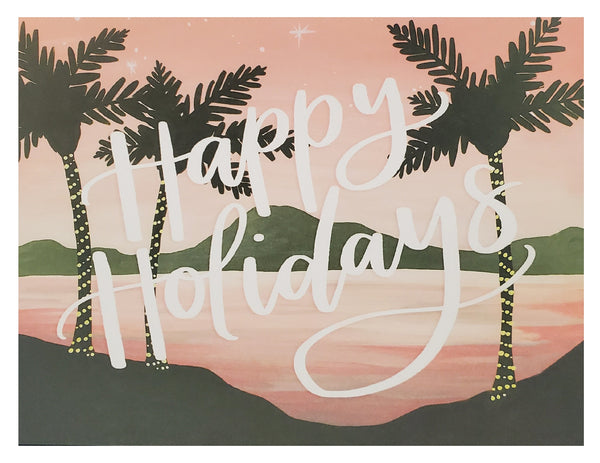 Christmas Greeting Card - Holiday Palm Trees