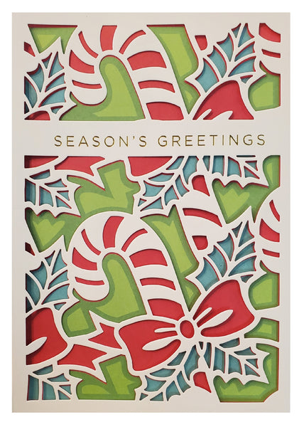 Christmas Greeting Card - Laser-Cut Season's Greetings