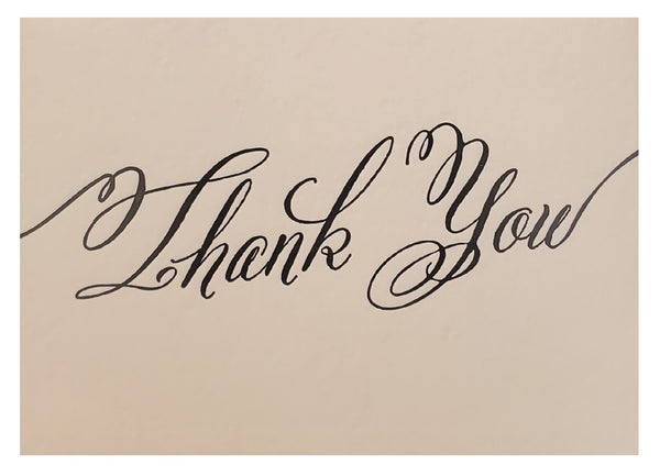 6 ct. Thank You Cards - Slate Script on Blush