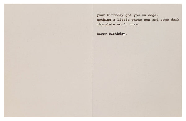 Birthday Greeting Card - On Edge