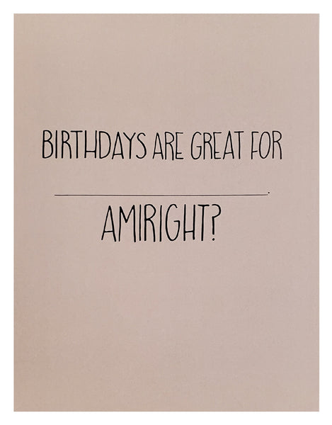 Birthday Greeting Card - Fill in the Blank