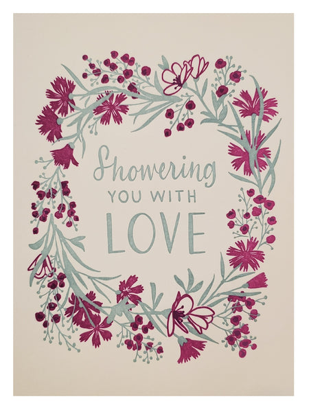 Wedding Shower Greeting Card - Showering with Love