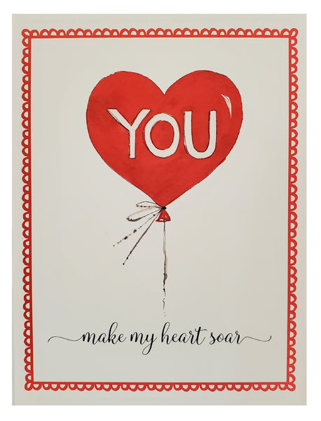 Valentine's Day Greeting Card  - Heart Balloon
