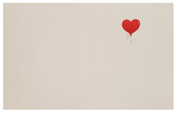 Valentine's Day Greeting Card  - Heart Balloon with Glitter