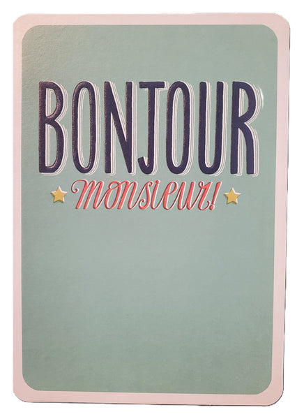 Blank Inside Greeting Card - Bonjour