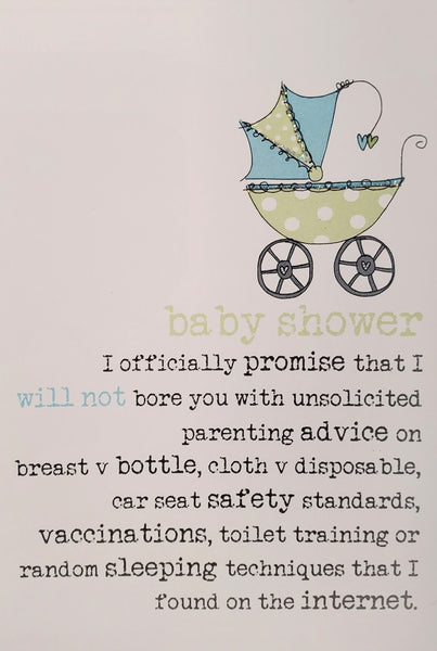 Baby Shower Greeting Card - Unsolicited Advice