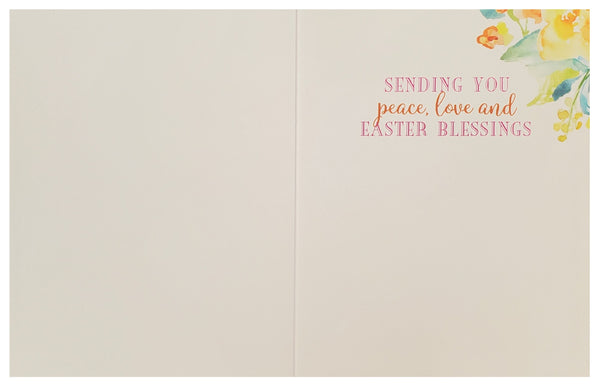 Easter Greeting Card - Watercolor Flowers