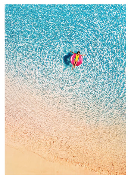 Birthday Greeting Card - Woman Floating on Inner-Tube