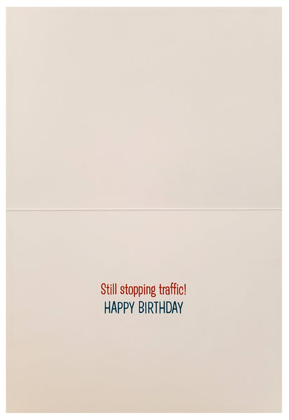 Birthday Greeting Card - Three Women Pushing Car
