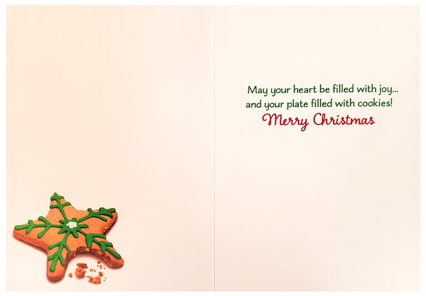 Christmas Greeting Card - Cat Reaching for Christmas Cookies