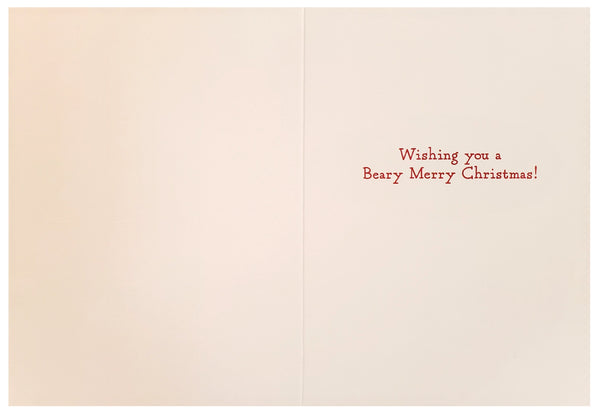 Christmas Greeting Card - Bear and Cub with Christmas Tree