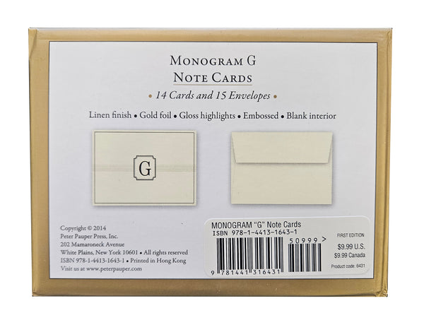 Premium Monogram Notecards - Choose Letter