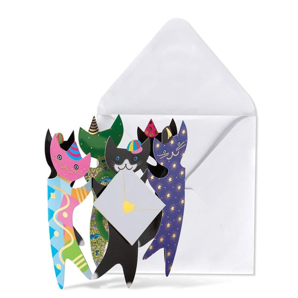 Luxury Blank Greeting Card - Cats With Party Hats