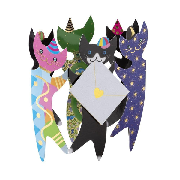 Luxury Blank Greeting Card - Cats With Party Hats