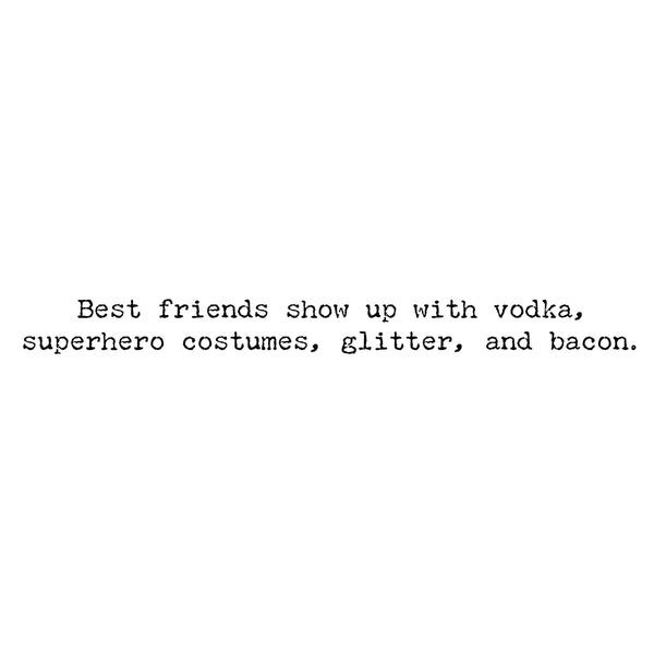 Friendship Greeting Card - Vodka, Superhero Costumes, Bacon