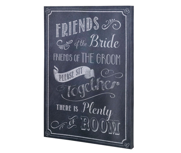 Black & White Please Be Seated Canvas Wedding Sign