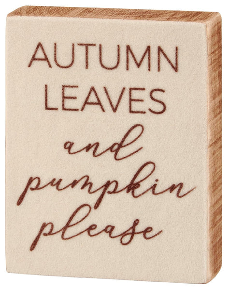 Wood Block Sign - Pumpkin Please