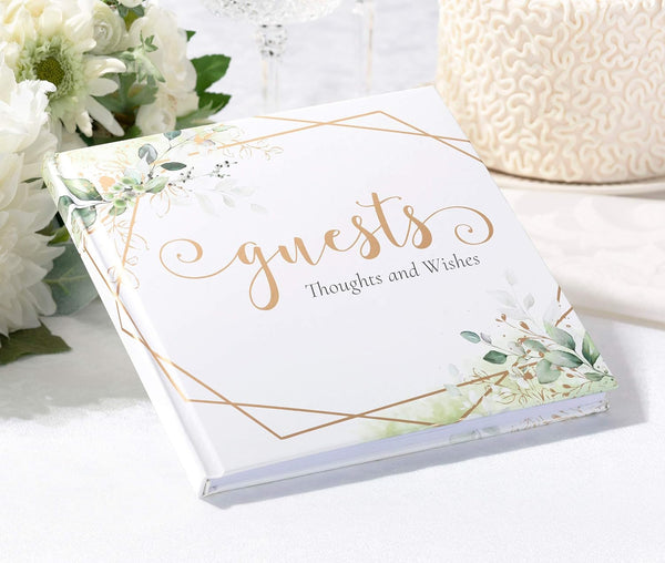 Lillian Rose Botanical and Geometric Guest Book with Gold Accents