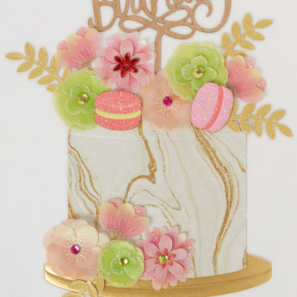 Luxury Birthday Greeting Card - Marble Birthday Cake