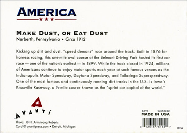 Birthday Greeting Card - Auto Race on Dirt Track - America Collection