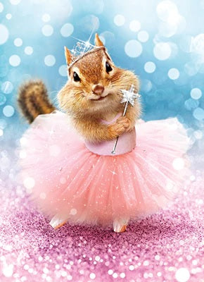 Birthday Greeting Card - Chipmunk Ballerina
