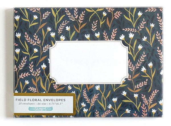 25 Ct. A6 Size Field Floral Envelopes