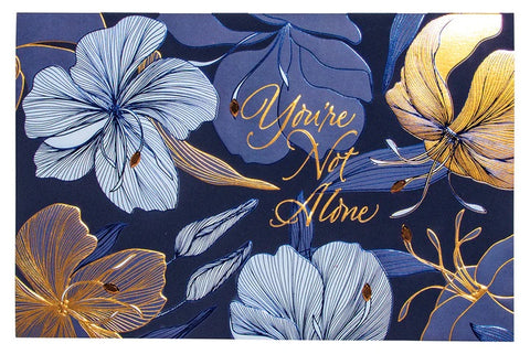 Exquisite Collector's Edition Sympathy Greeting Card - Indigo & Gold Floral