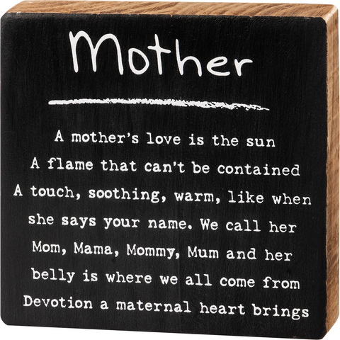 Block Sign - Mother