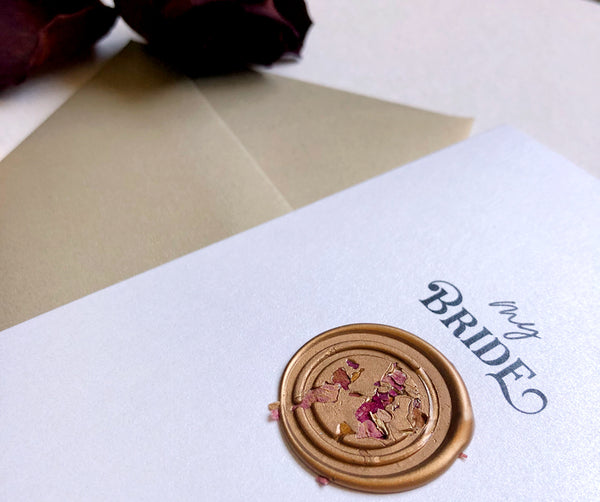Wedding Greeting Card - My Bride, with Wax Seal