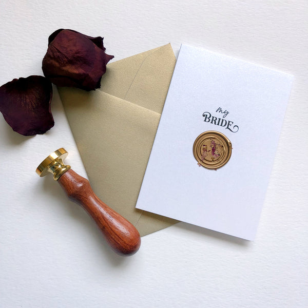 Wedding Greeting Card - My Bride, with Wax Seal