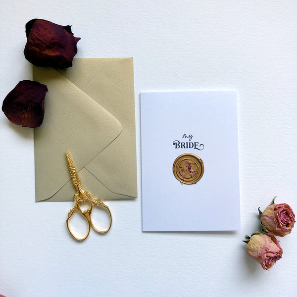 Wedding Greeting Card - My Bride, with Wax Seal