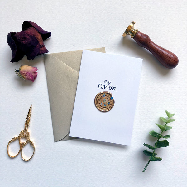 Wedding Greeting Card - My Groom, with Wax Seal