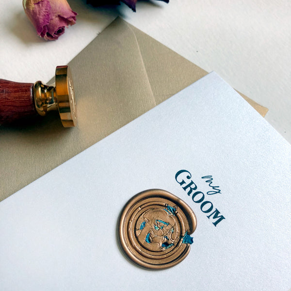 Wedding Greeting Card - My Groom, with Wax Seal