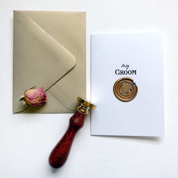 Wedding Greeting Card - My Groom, with Wax Seal