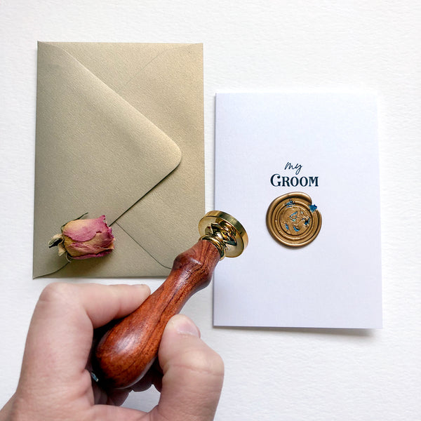Wedding Greeting Card - My Groom, with Wax Seal