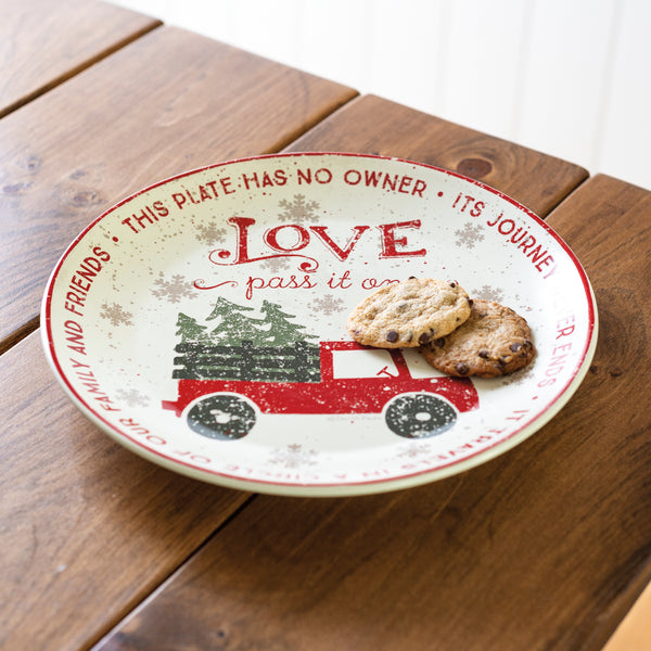 Holiday Cookie Giving Plate - Love Pass It On Giving Plate